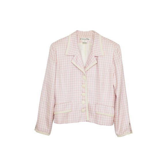 Dior Pink Checkered Jacket US 12/EU 42 // Vintage - Picture 3 of 9